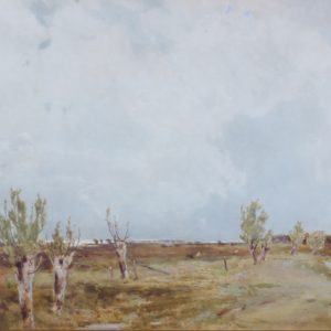 Hubert Coutts R.I. "A Norfolk Marsh". Large Watercolour Landscape.