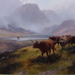 Henry Hall. "Loch Lubnaig" . Large Oil Painting Landscape.