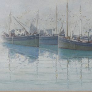"Fishing Fleet Mevagissey" Ernest F. Hill R B S A . Marine
