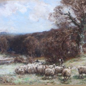 Owen Bowen. "Sheep In Wharfedale". Sheep Landscape Oil Painting.