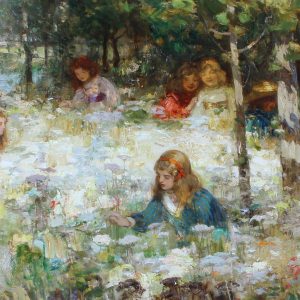 Thomas Bromley Blacklock "In The Fairy Wood". Large Landscape Oil Painting.