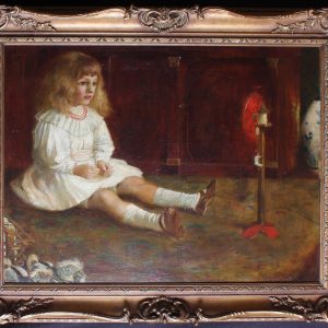 Byam Shaw. "Her New Toy". Interior Oil Painting.