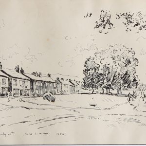 Fred Lawson. "East Witton". Landscape Ink Watercolour Drawing.